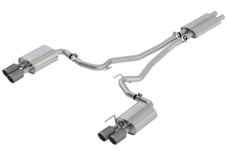 Borla Cat-Back Exhaust System Touring Carbon Fiber Tips (2018-2023 Mustang GT) 1014045CF