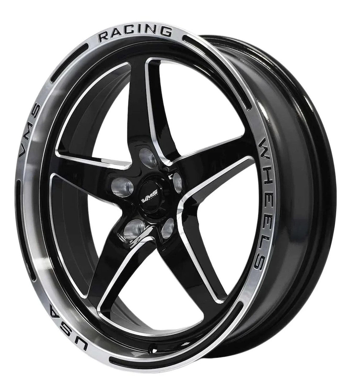 VMS 18X5 Front Street Drag Race Wheel Polished Lip (2005-2023 Mustang / 2024 Mustang) VWST028