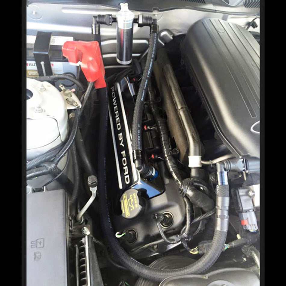 UPR Products Oil Catch Can Plug-N-Play Firewall Mount Satin (2011-2014 Mustang GT) 5028-116