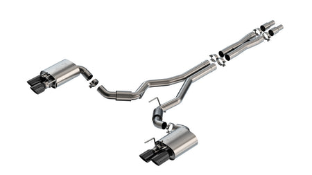 Borla 2024 Ford Mustang GT 5.0L V8 w/ Active Exhaust S-Type Cat-Back Exhaust System - Black Chrome - 140962BC