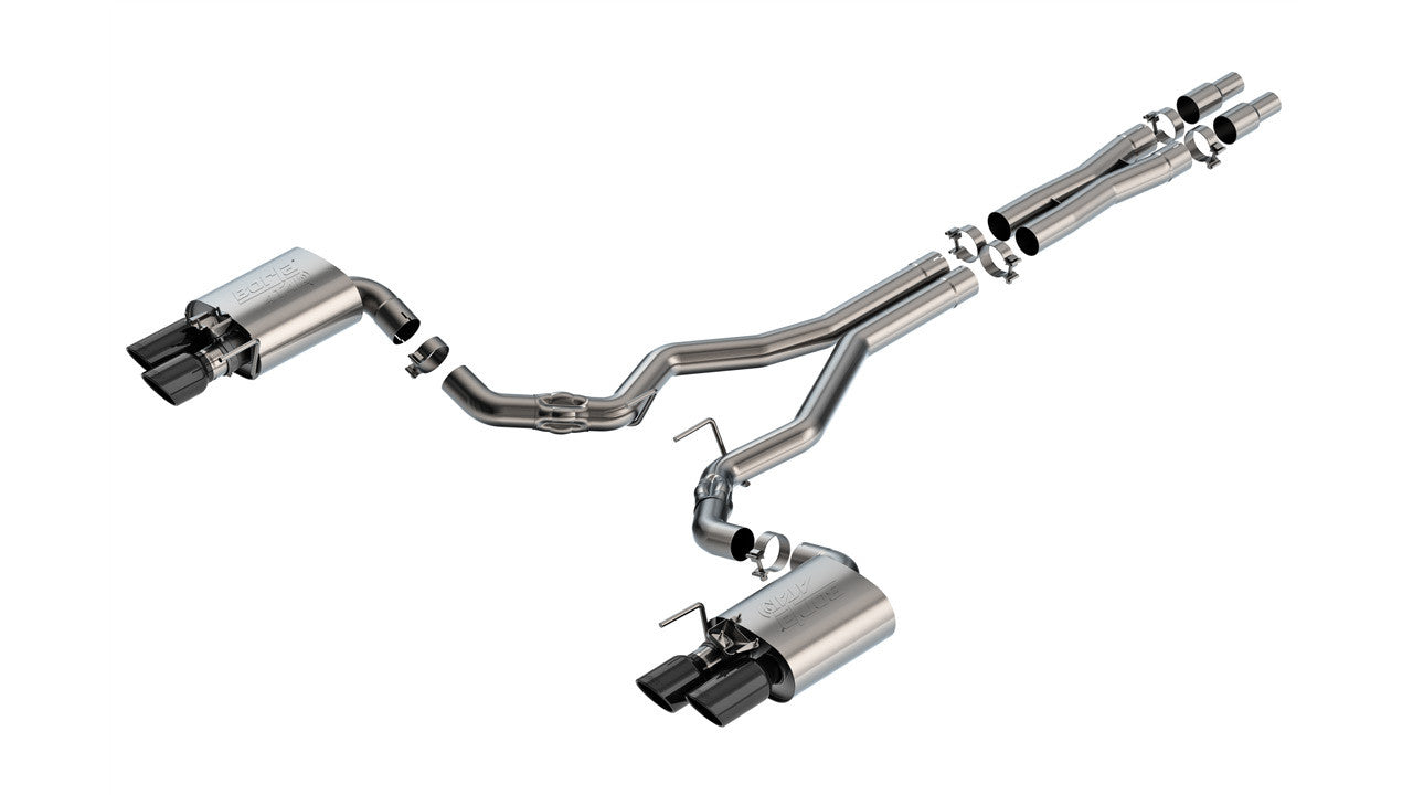 Borla ATAK Cat-Back Exhaust System Black Tips(2024-2025 Ford Mustang GT Coupe) 140963BC