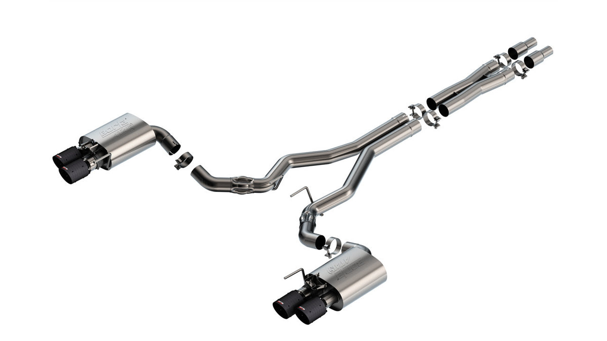 Borla ATAK Cat-Back Exhaust System Carbon Fiber Tips (2024-2025 Ford Mustang GT Coupe) 140963CFBA