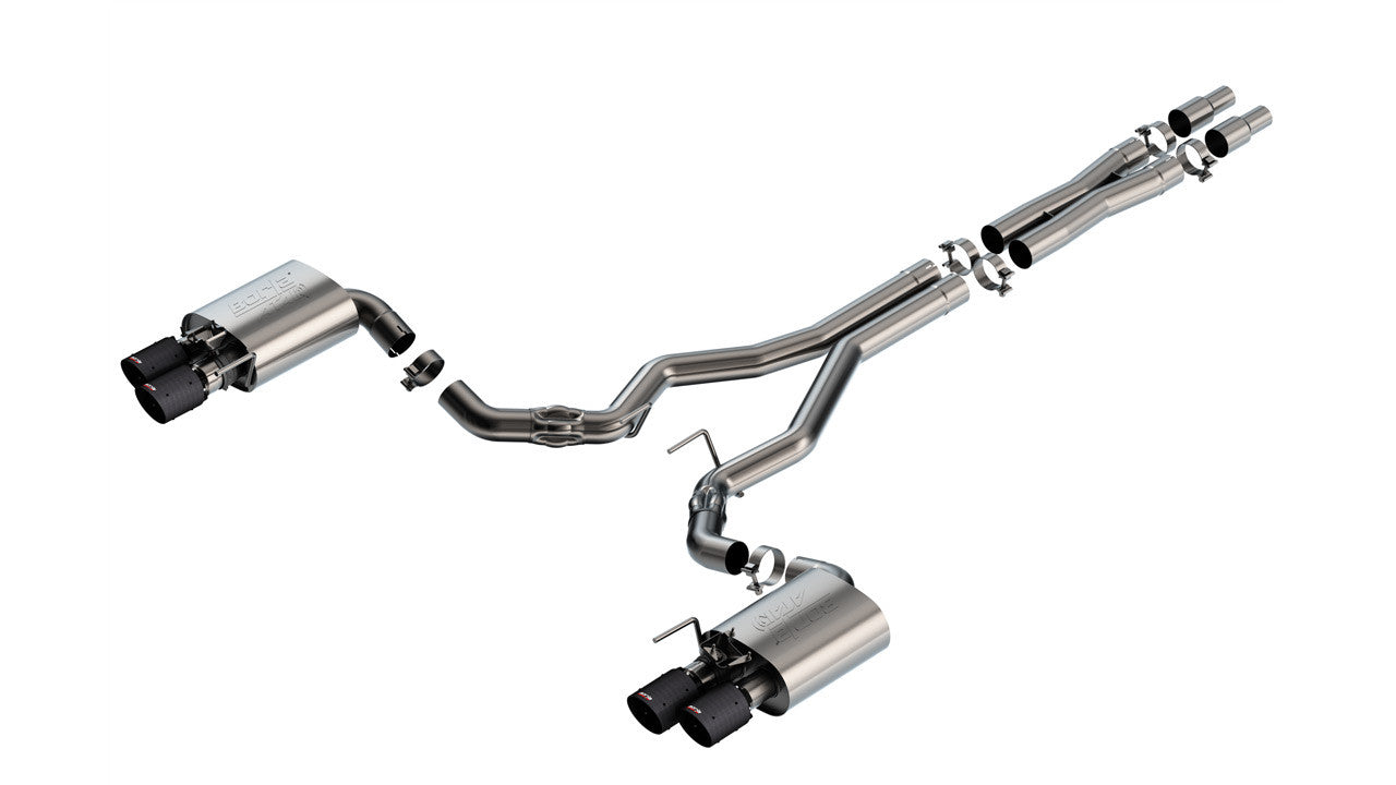 Borla ATAK Cat-Back Exhaust System Carbon Fiber Tips (2024-2025 Ford Mustang GT Coupe) 140963CFBA