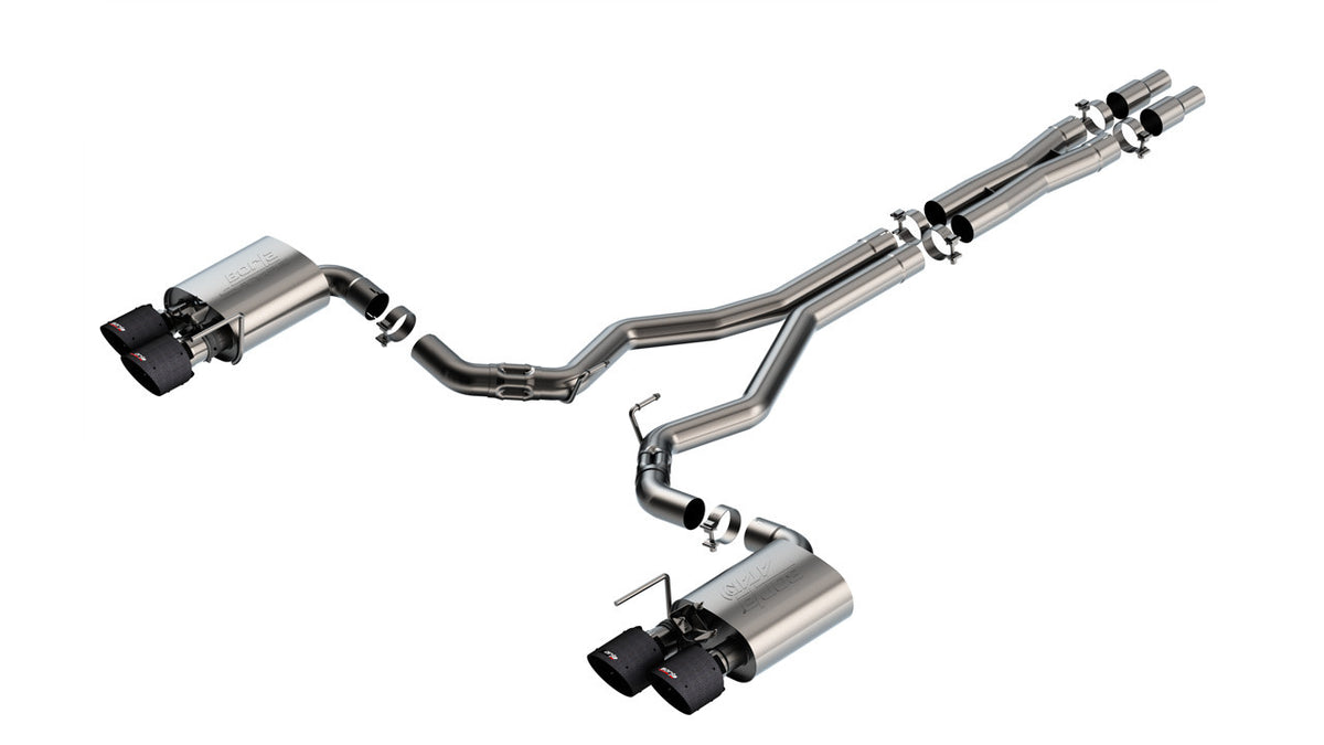 Borla 3" ATAK Catback Exhaust Carbon Fiber Tips (2024-2025 Mustang Dark Horse) 140965CFBA