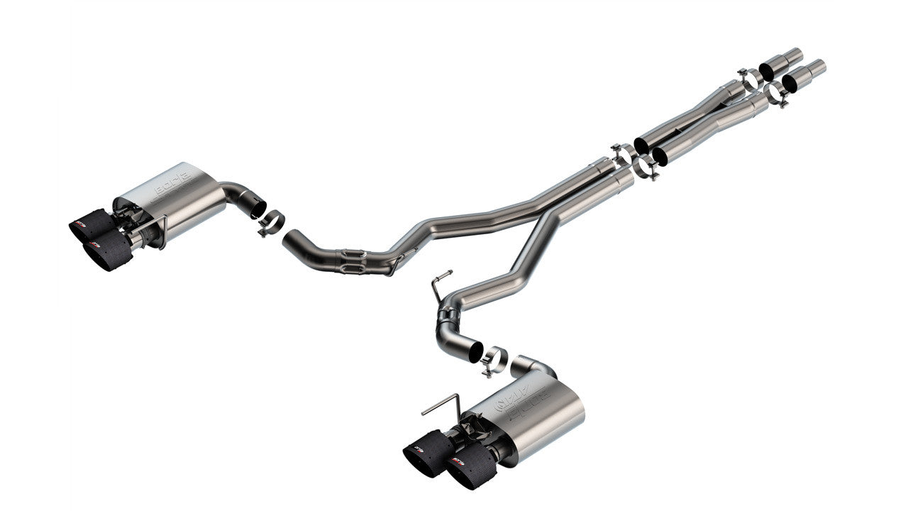 Borla 3" ATAK Catback Exhaust Carbon Fiber Tips (2024-2025 Mustang Dark Horse) 140965CFBA