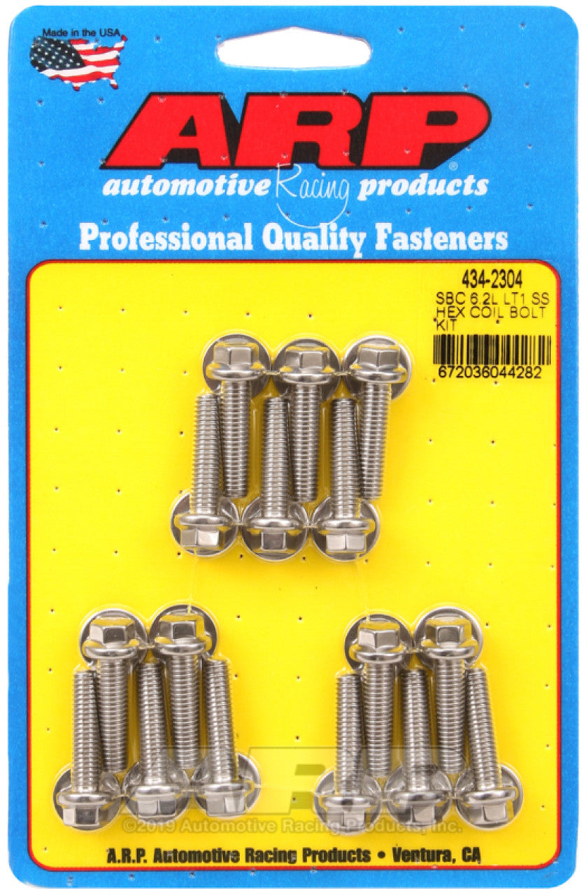 ARP Chevy LT1 6.2L Ignition Coil Hex Stainless Steel Bolt Kit - 434-2304