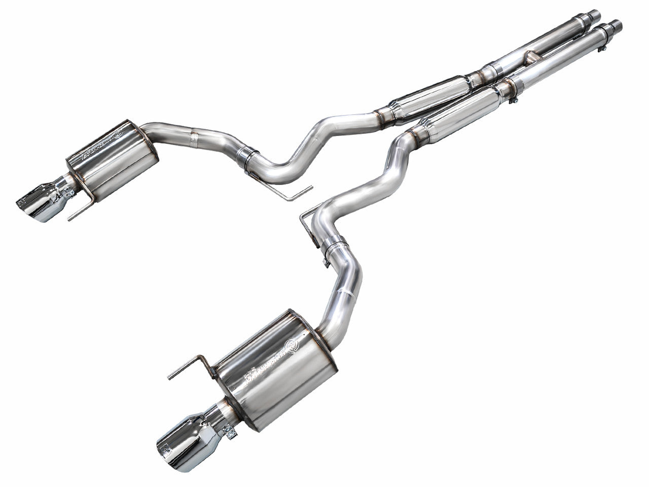 AWE Touring Edition Catback Exhaust Dual Silver Tips (2024-2025 Mustang GT) 3015-32650