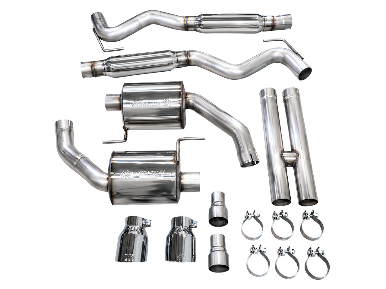 AWE Touring Edition Catback Exhaust Dual Silver Tips (2024-2025 Mustang GT) 3015-32650