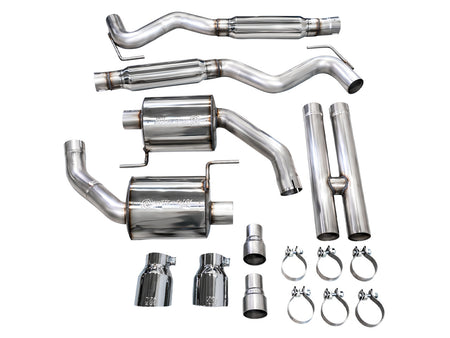 AWE Touring Edition Catback Exhaust Dual Silver Tips (2024-2025 Mustang GT) 3015-32650