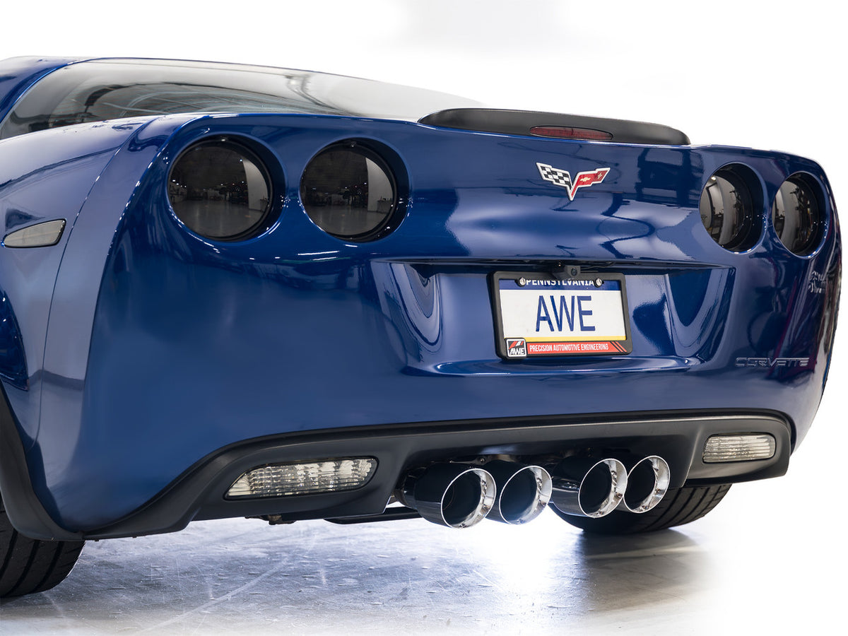 AWE Touring Edition Axleback Exhaust Chrome Tips (2006 - 2013 C6 Corvette Z06 / ZR1) 3015-42606