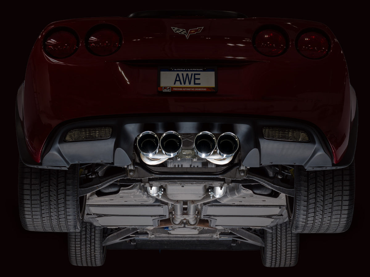 AWE Touring Edition Axleback Exhaust Chrome Tips (2005 - 2007 C6 Corvette 6.0L / 2008 6.0L) 3015-42660