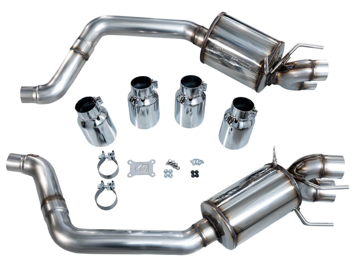 AWE Touring Edition Axleback Exhaust Chrome Tips (2009 - 2013 C6 Corvette 6.2L) 3015-42662