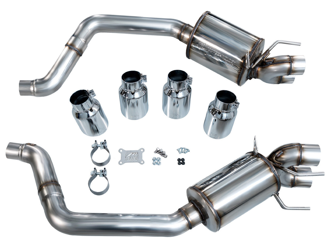 AWE Touring Edition Axleback Exhaust Chrome Tips (2009 - 2013 C6 Corvette 6.2L) 3015-42662