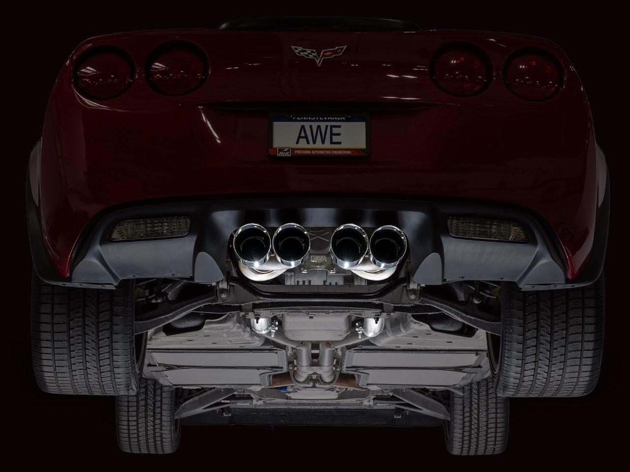AWE Touring Edition Axleback Exhaust Chrome Tips (2009 - 2013 C6 Corvette 6.2L) 3015-42662