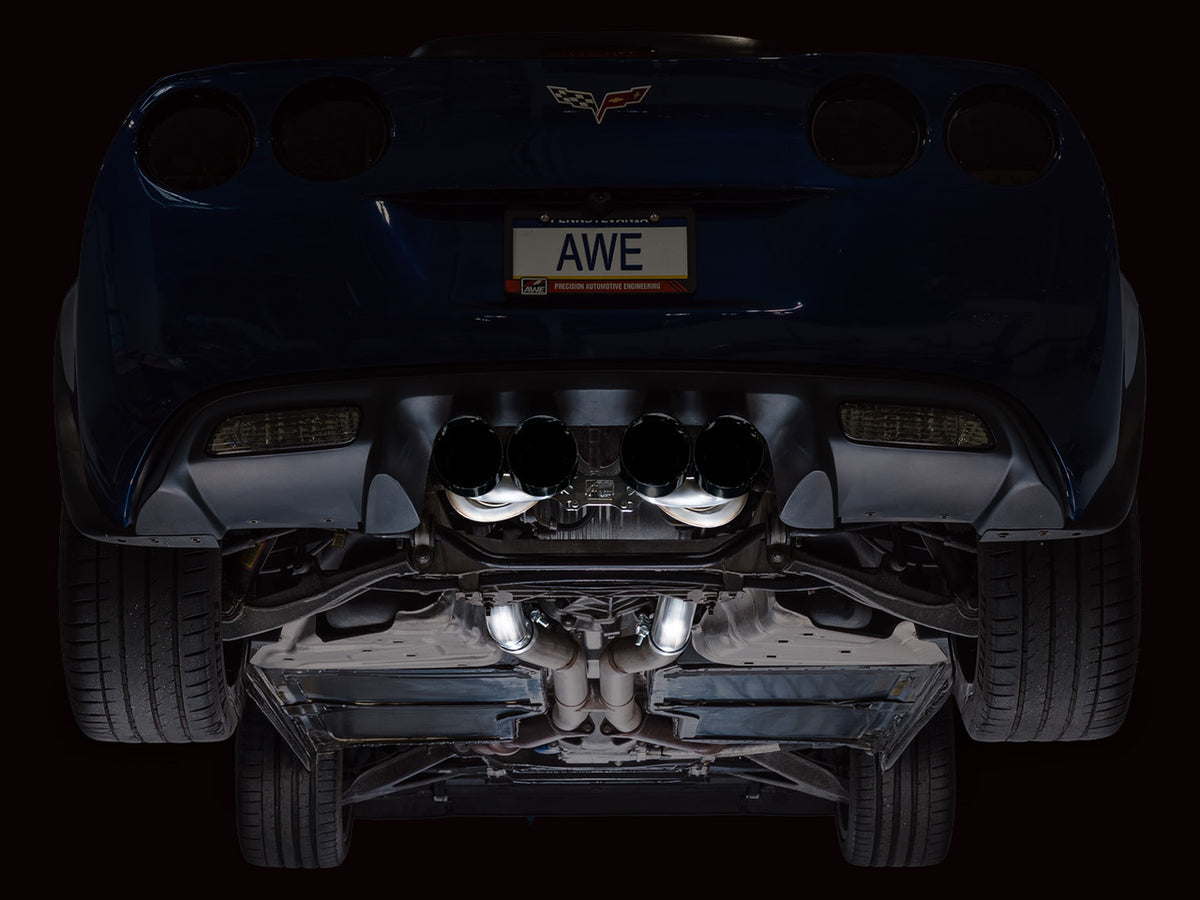 AWE Touring Edition Axleback Exhaust Black Tips (2006 - 2013 C6 Corvette Z06 / ZR1) 3015-43606