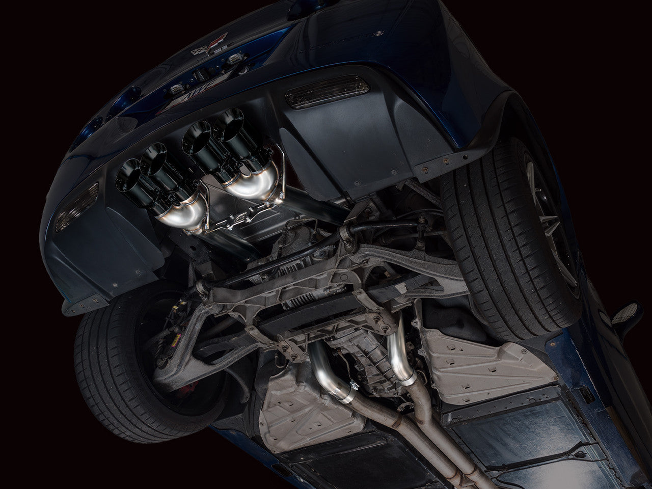 AWE Touring Edition Axleback Exhaust Black Tips (2006 - 2013 C6 Corvette Z06 / ZR1) 3015-43606