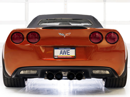 AWE Touring Edition Axleback Exhaust Black Tips (2005 - 2007 C6 Corvette 6.0L / 2008 6.0L) 3015-43660