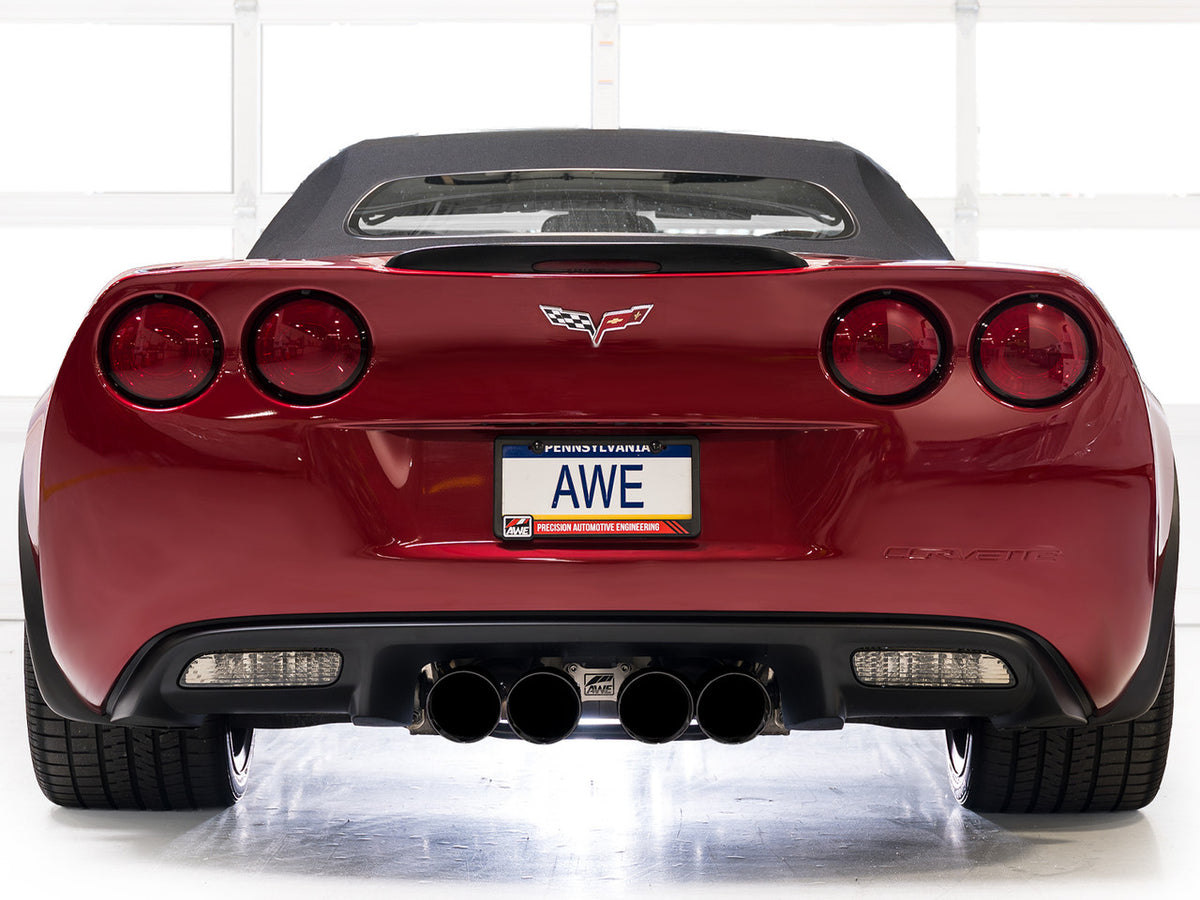 AWE Touring Edition Axleback Exhaust Black Tips (2009 - 2013 C6 Corvette 6.2L) 3015-43662