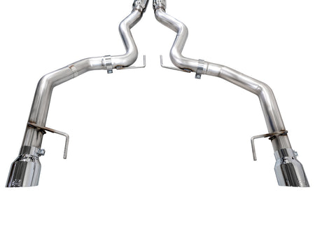 AWE Track Edition Catback Exhaust Dual Silver Tips (2024-2025 Mustang GT) 3020-32650