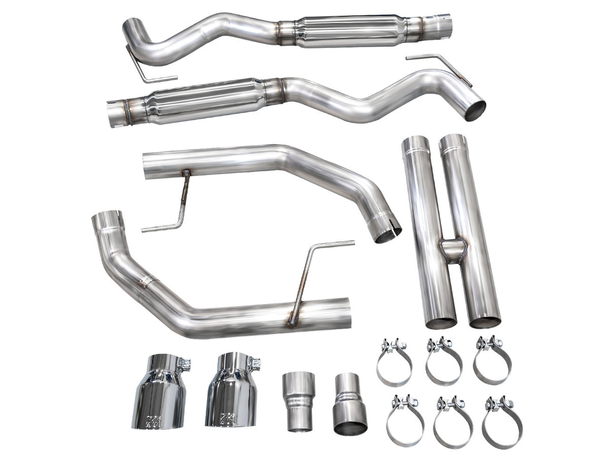 AWE Track Edition Catback Exhaust Dual Silver Tips (2024-2025 Mustang GT) 3020-32650