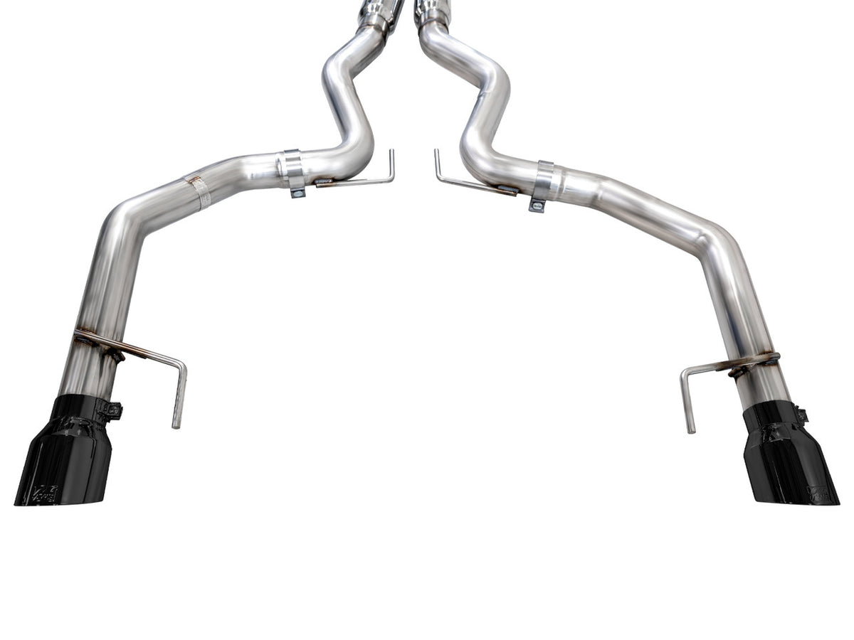 AWE Track Edition Catback Exhaust Dual Black Tips (2024-2025 Mustang GT) 3020-33650