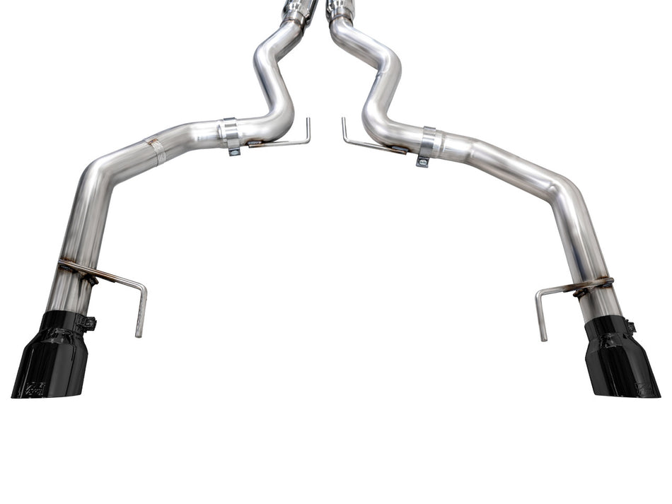 AWE Track Edition Catback Exhaust Dual Black Tips (2024-2025 Mustang GT) 3020-33650