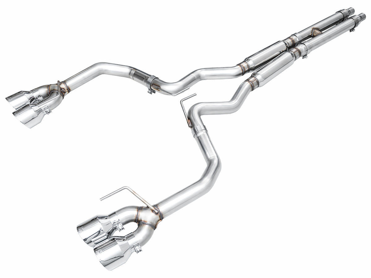 AWE Track Edition Catback Exhaust Quad Silver Tips (2024-2025 Dark Horse S650) 3020-42375
