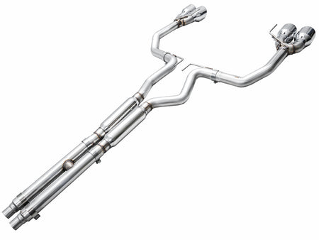 AWE Track Edition Catback Exhaust Quad Silver Tips (2024-2025 Dark Horse S650) 3020-42375