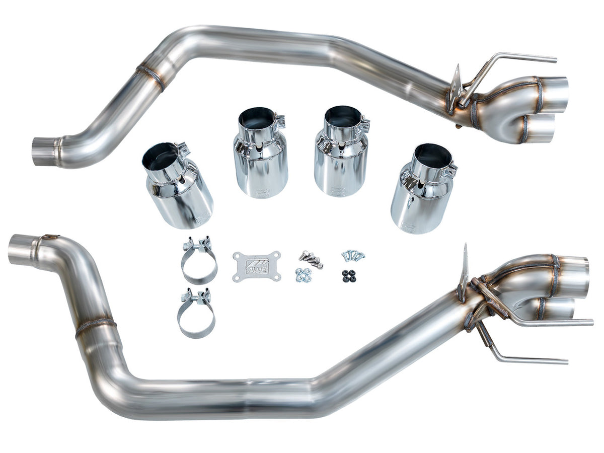 AWE Track Edition Axleback Exhaust Chrome Tips (2005 - 2007 C6 Corvette 6.0L / 2008 6.0L) 3020-42660