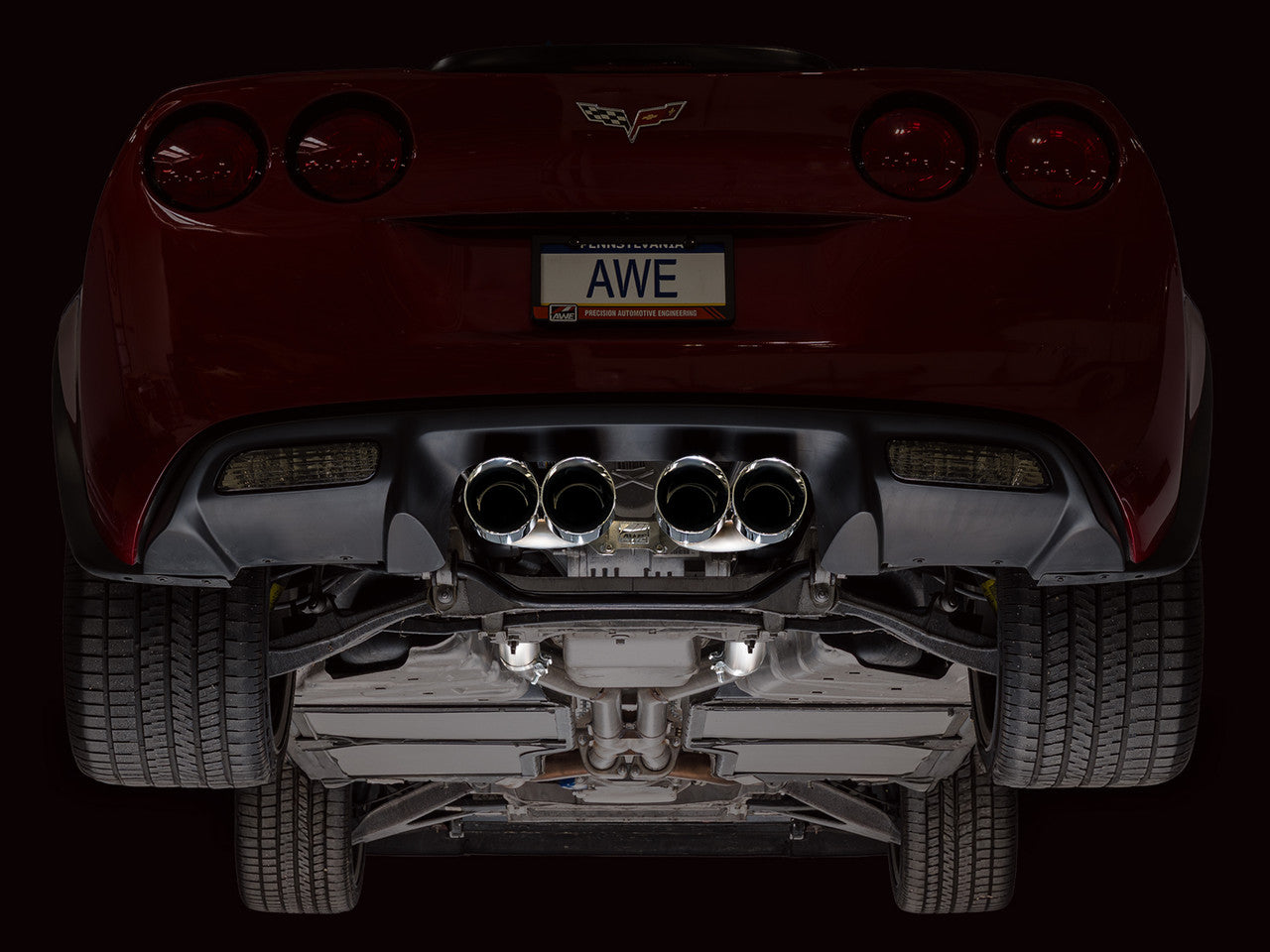 AWE Track Edition Axleback Exhaust Chrome Tips (2009 - 2013 C6 Corvette 6.2L) 3020-42662