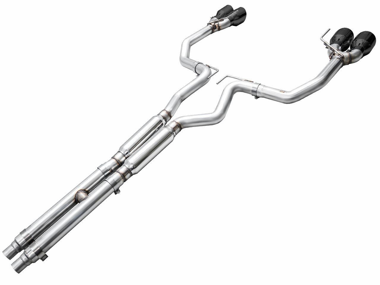 AWE Track Edition Catback Exhaust Quad Black Tips (2024-2025 Dark Horse S650) 3020-43375