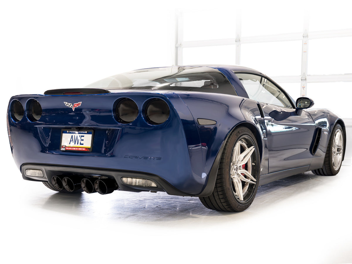 AWE Track Edition Axleback Exhaust Black Tips (2006 - 2013 C6 Corvette Z06 / ZR1) 3020-43606