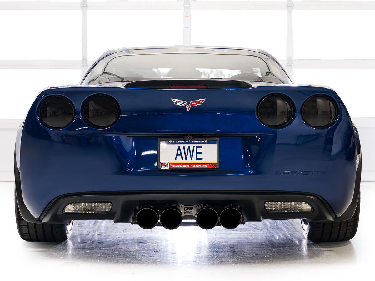 AWE Track Edition Axleback Exhaust Black Tips (2006 - 2013 C6 Corvette Z06 / ZR1) 3020-43606