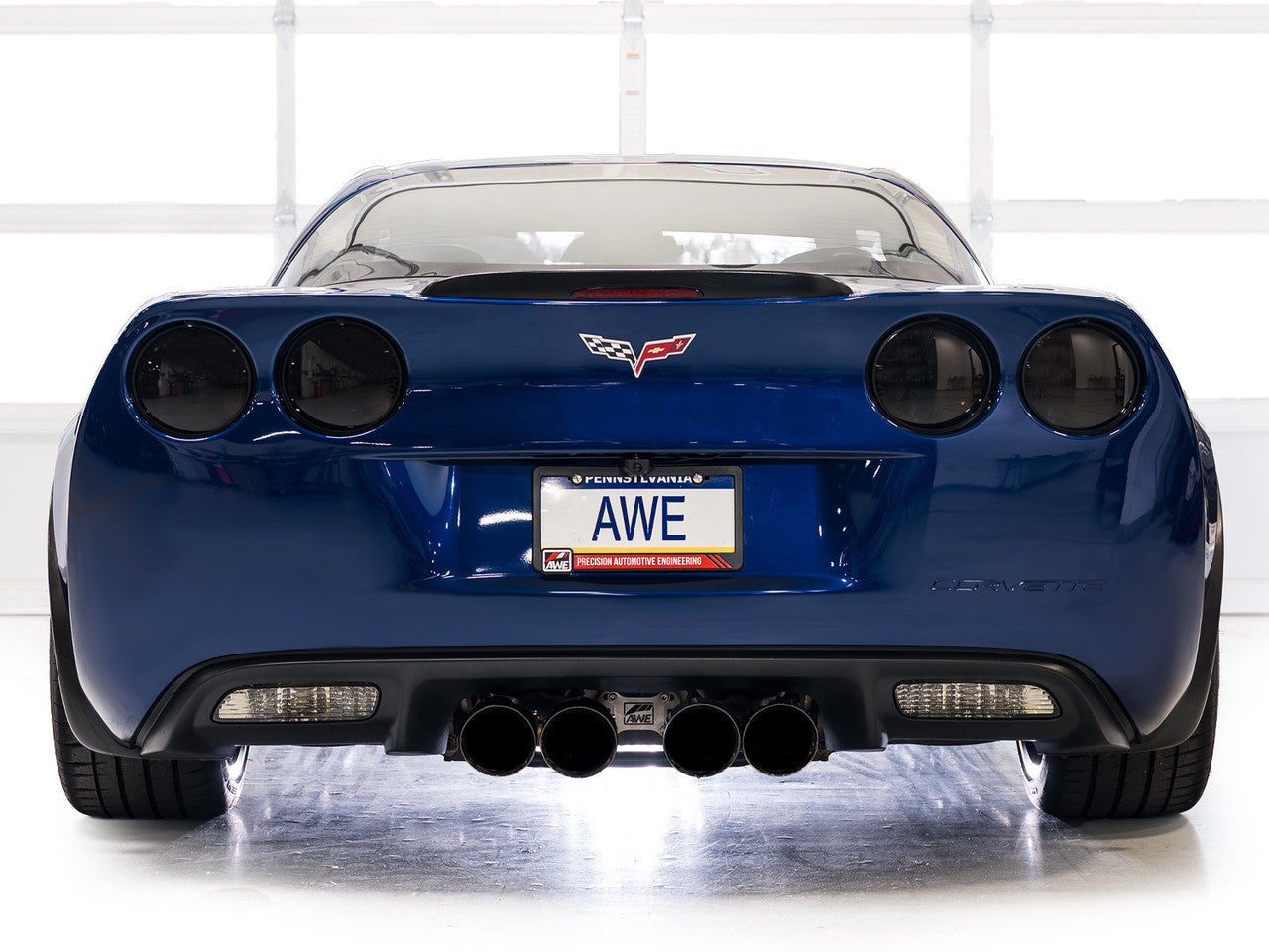 AWE Track Edition Axleback Exhaust Black Tips (2006 - 2013 C6 Corvette Z06 / ZR1) 3020-43606