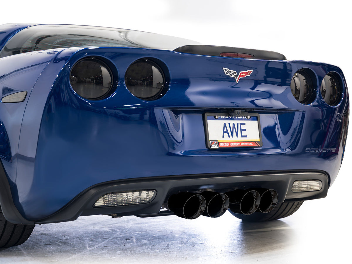 AWE Track Edition Axleback Exhaust Black Tips (2006 - 2013 C6 Corvette Z06 / ZR1) 3020-43606
