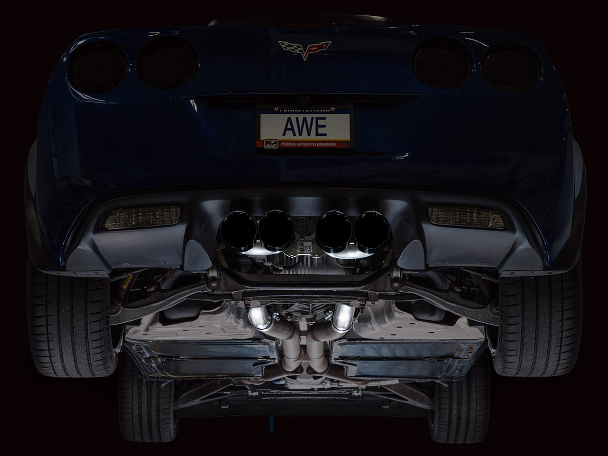 AWE Track Edition Axleback Exhaust Black Tips (2006 - 2013 C6 Corvette Z06 / ZR1) 3020-43606