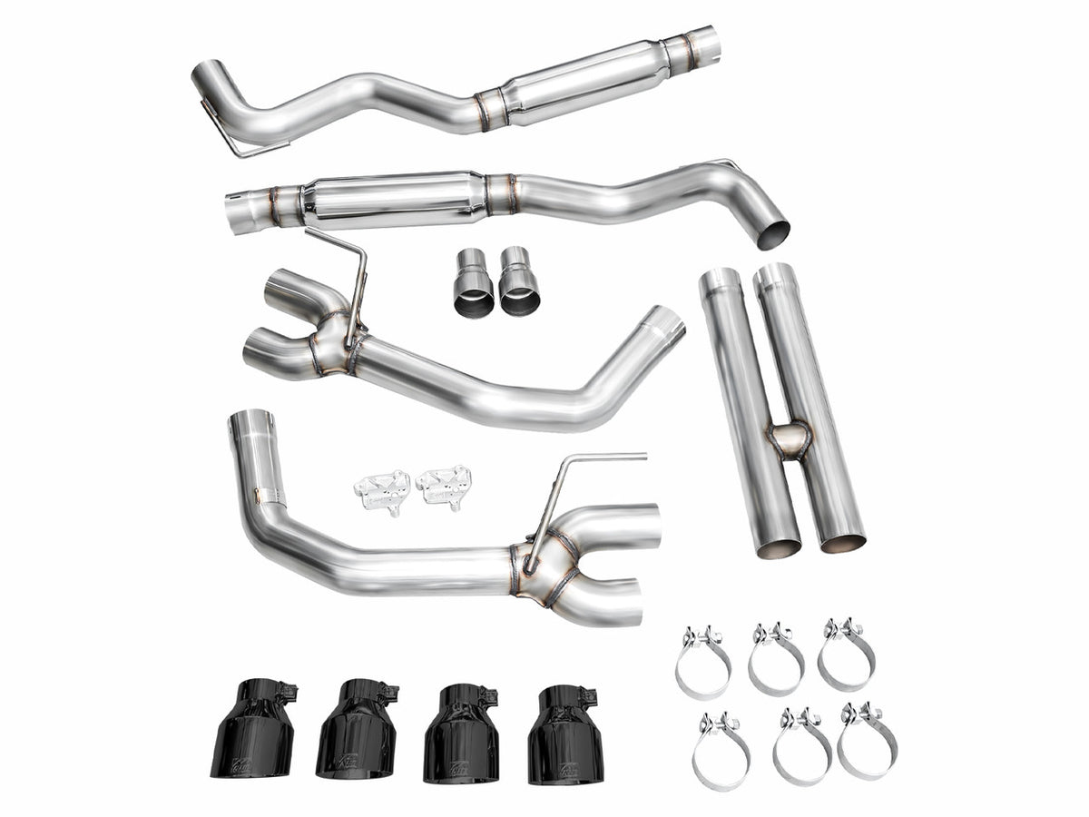 AWE Track Edition Catback Exhaust Quad Black Tips (2024-2025 Mustang GT) 3020-43650