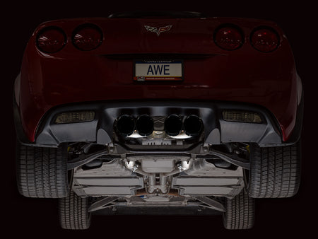AWE Track Edition Axleback Exhaust Black Tips (2005 - 2007 C6 Corvette 6.0L / 2008 6.0L) 3020-43660
