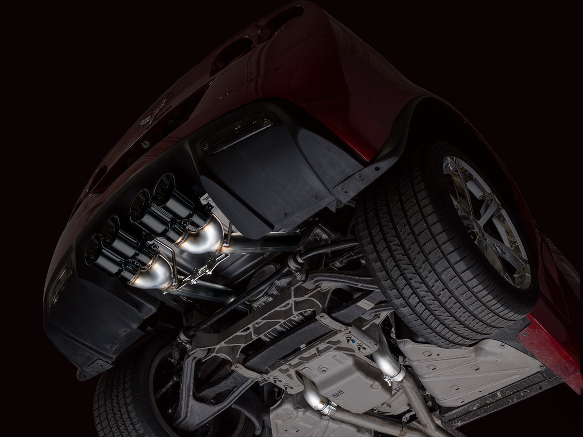 AWE Track Edition Axleback Exhaust Black Tips (2009 - 2013 C6 Corvette 6.2L) 3020-43662