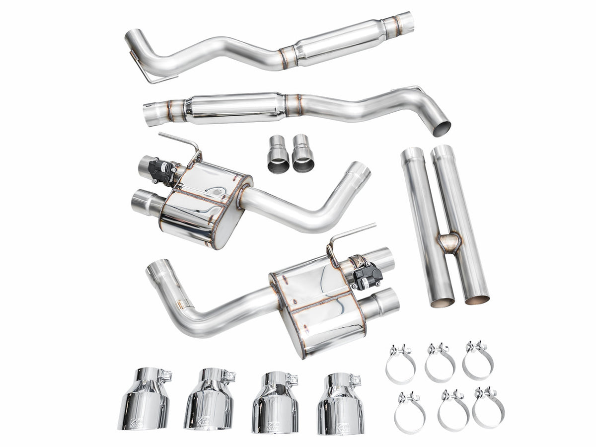 AWE Switchpath Catback Exhaust Quad Silver Tips (2024-2025 Dark Horse S650) 3025-42375