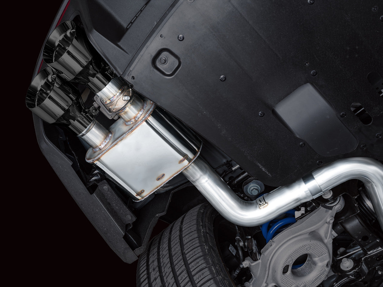 AWE Switchpath Catback Exhaust Quad Black Tips (2024-2025 Dark Horse S650) 3025-43375