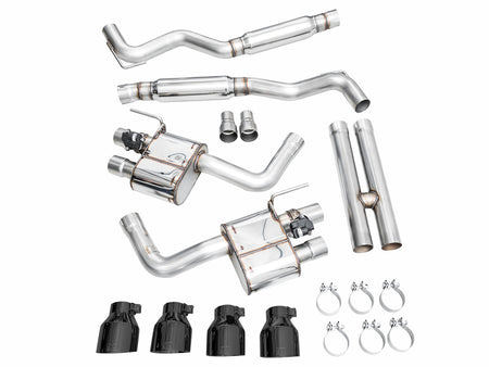 AWE Switchpath Catback Exhaust Quad Black Tips (2024-2025 Dark Horse S650) 3025-43375