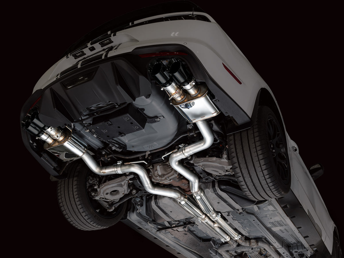 AWE Switchpath Exhaust Black Tips (2018 - 2023 Mustang GT) 3025-43550