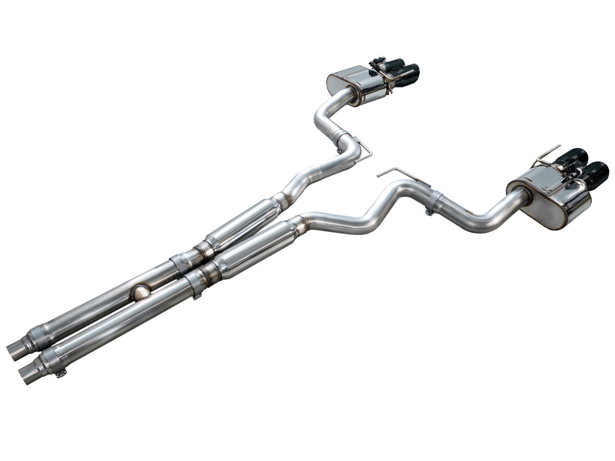 AWE Switchpath Exhaust Black Tips (2018 - 2023 Mustang GT) 3025-43550