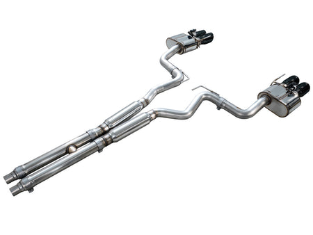 AWE Switchpath Exhaust Black Tips (2018 - 2023 Mustang GT) 3025-43550