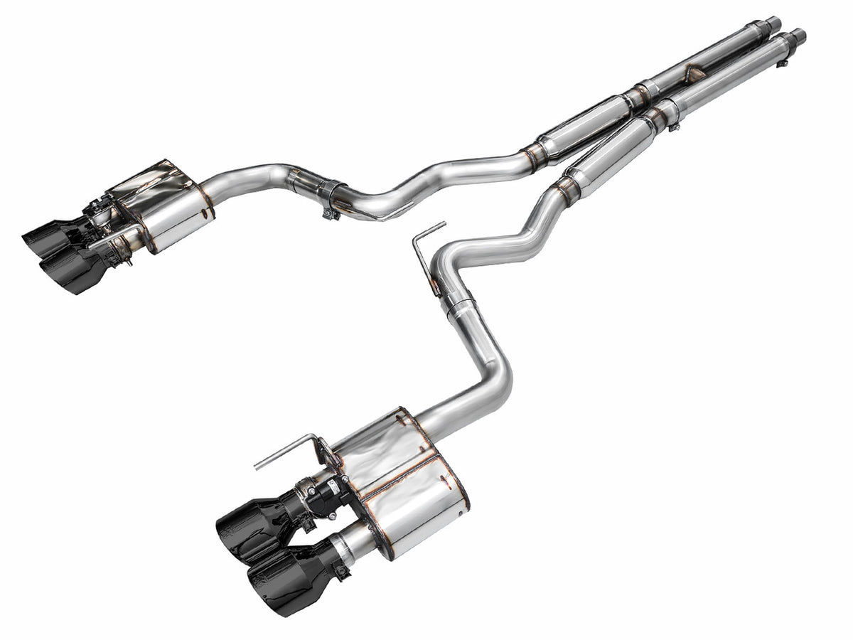 AWE SwitchPath Catback Exhaust Quad Black Tips (2024-2025 Mustang GT) 3025-43650