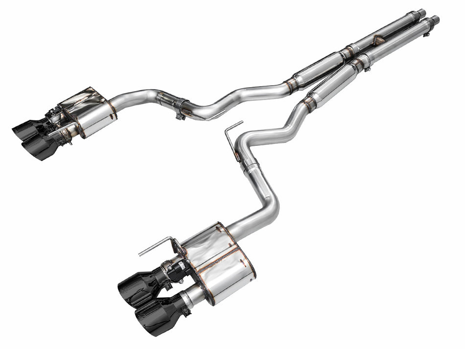 AWE SwitchPath Catback Exhaust Quad Black Tips (2024-2025 Mustang GT) 3025-43650