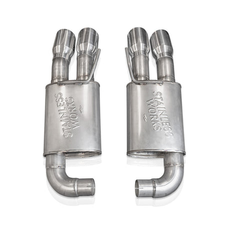Stainless Works Redline Axleback Exhaust Factory Connect Polished Tips (2018 - 2023 Mustang GT) M18ABR