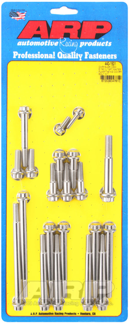 ARP Chrysler Hemi 5.7/6.1L Stainless Steel 12pt Water Pump/Timing Cover Bolt Kit - 440-1501