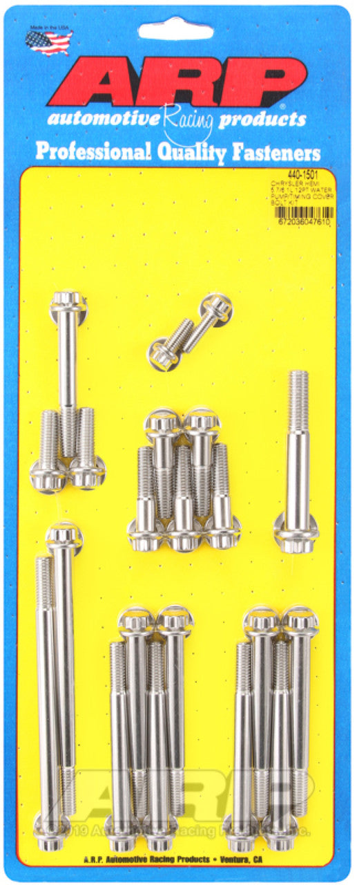 ARP Chrysler Hemi 5.7/6.1L Stainless Steel 12pt Water Pump/Timing Cover Bolt Kit - 440-1501